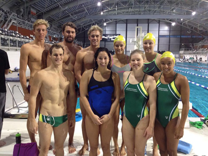 AUST-TEAM-back-rowMatt-Davis-Ryan-Napoleon-Tim-Schofield-Christina-Ruiz-Rachelle-King-front-vrow-Andrew-Bowden-Pamela-Hendry-and-Mariah-Jones-with-Dutch-olympic-gold-medallist-Ranomi-Kromowidjojo