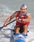 Clint yells crossing finsh line Aussies 08 1PHOTO Harvie Allison